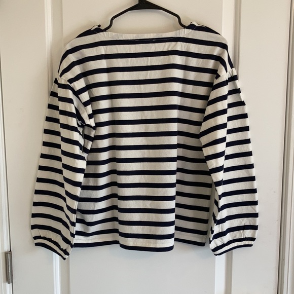 NWT J.Crew Mariner cloth puff-sleeve top in stripe - Picture 5 of 10